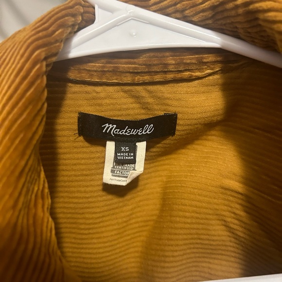 Madewell Corduroy Yorkway Shirt Jacket in Antique Gold size XS - Picture 3 of 4